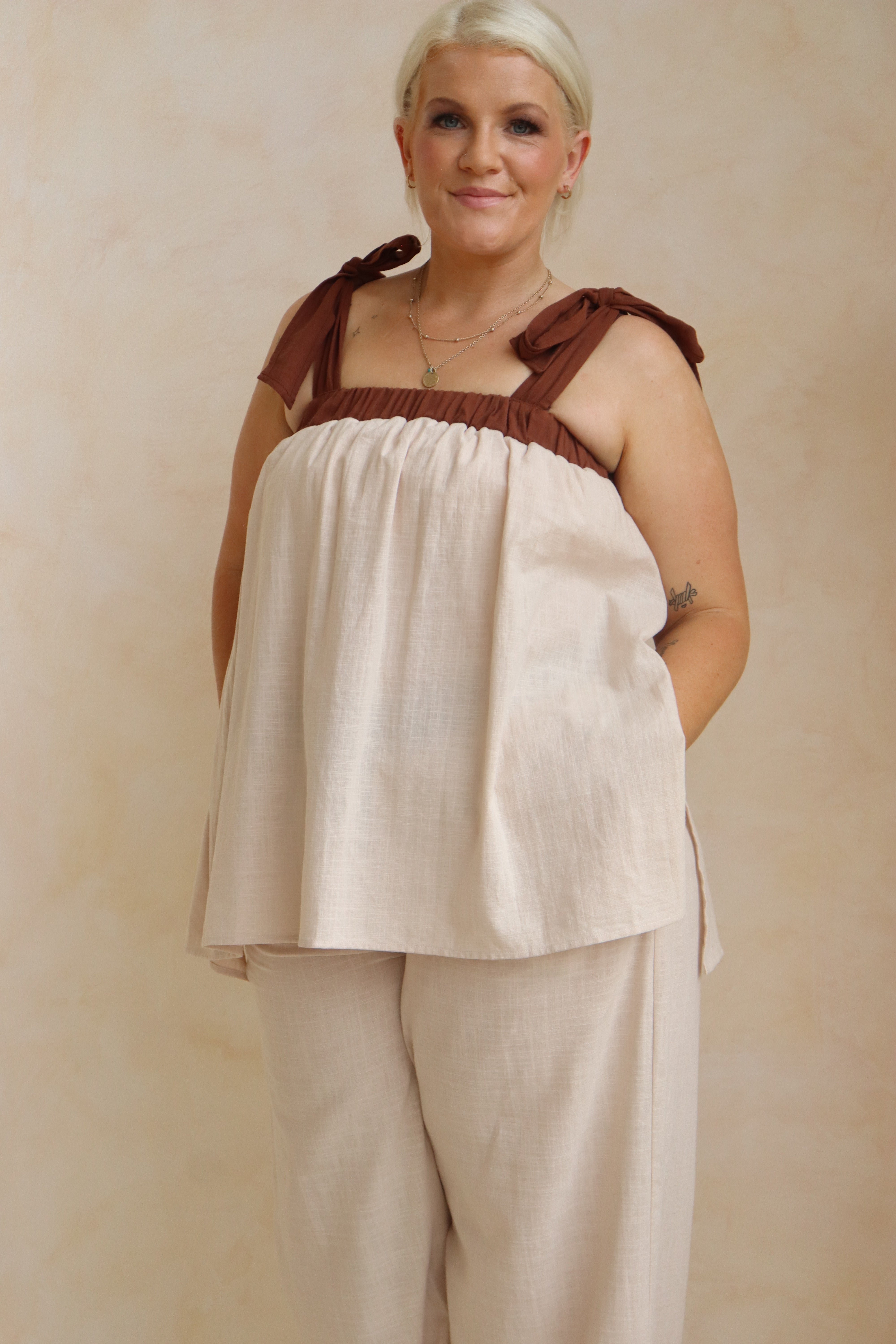 Sahara Tie Top Brown