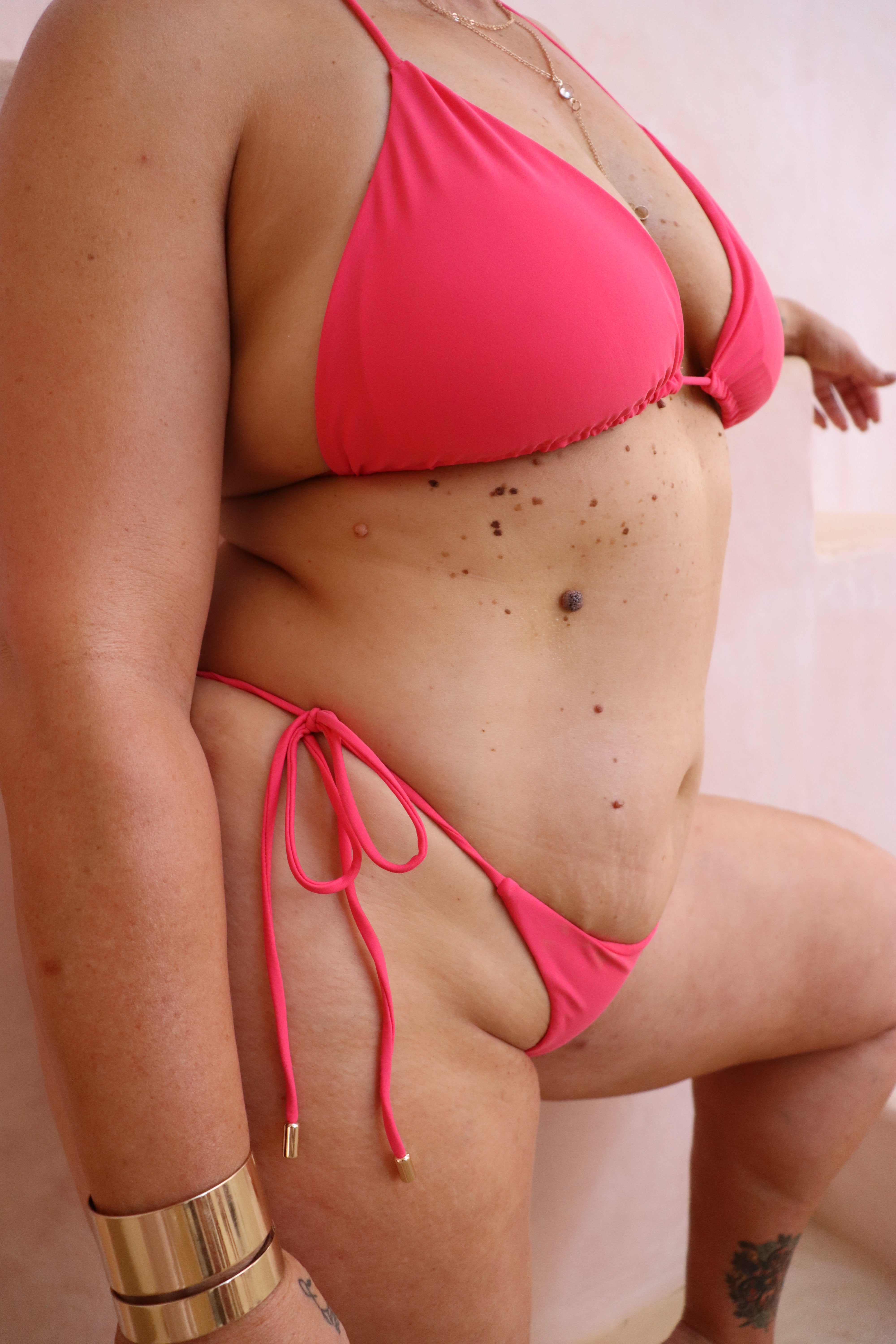 CALI Bottoms - Micro String Bikini - Dusty Pink